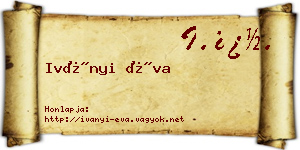 Iványi Éva névjegykártya