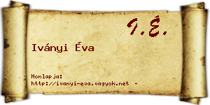 Iványi Éva névjegykártya