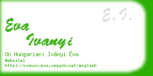 eva ivanyi business card