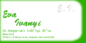 eva ivanyi business card